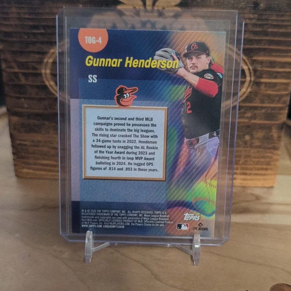 2026 Topps Gunnar Henderson Titans Of The Game Orioles - Picture 2 of 2